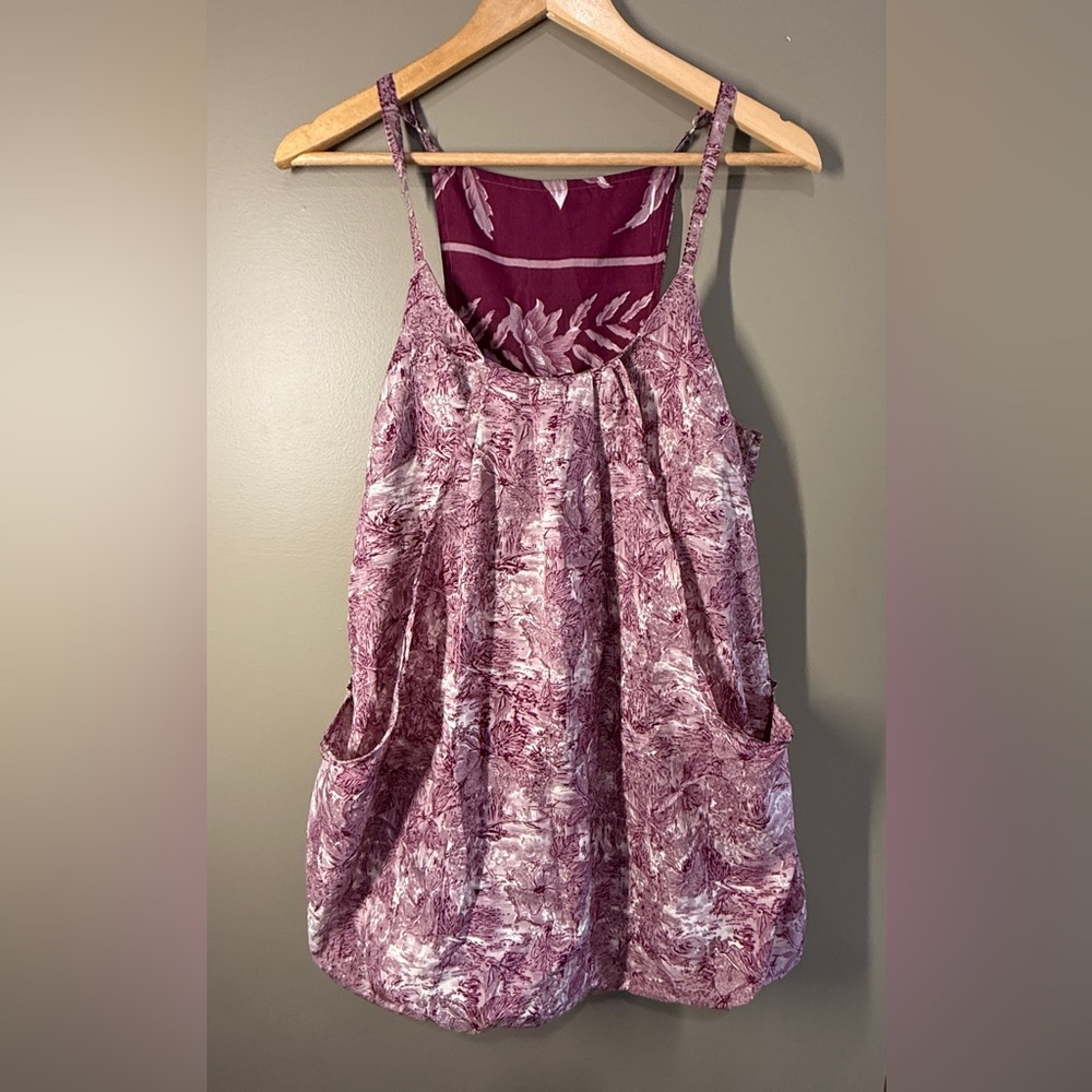 Purple Patterned Sleeveless Dress M/L